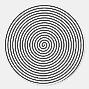 Pegatina Redonda Negro hipnotizado y cualquier color