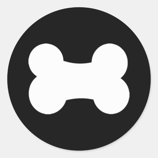 Pegatina Redonda Negro hueso pequeño 1,5" (Anverso)