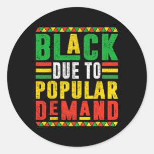 Pegatina Redonda Negro por solicitud popular Orgullo africano histo