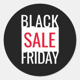 PEGATINA REDONDA NEGRO VIERNES VENTA NEGRO BLANCO ROJO