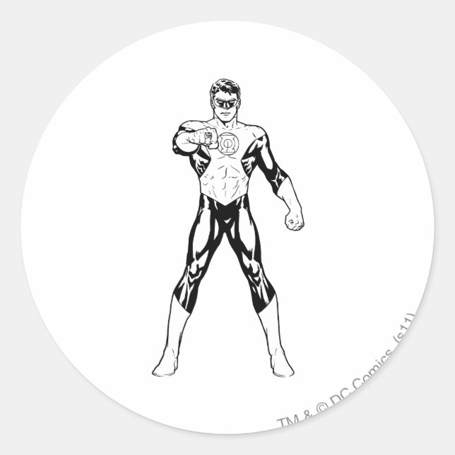 Pegatina Redonda Negro y blanco mirando hacia adelante (Anverso)