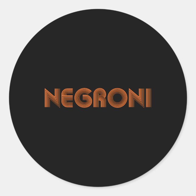 Pegatina Redonda Negroni Drink Py Streetwear (Anverso)