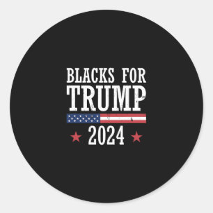Pegatina Redonda Negros por Trump Elección Presidencial Republicano