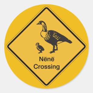 Pegatina Redonda Nene Crossing, Señal de advertencia de tráfico, Ha