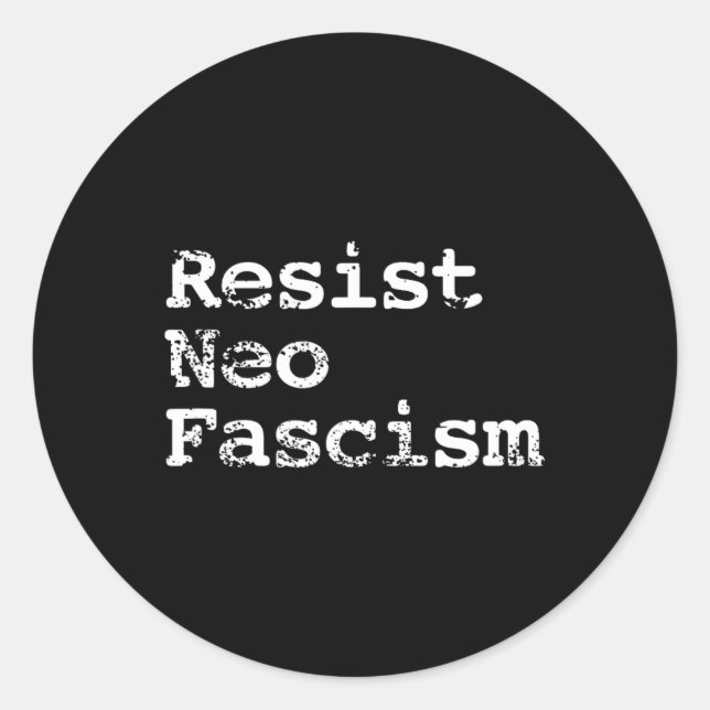 Pegatina Redonda Neo Fascismo contra Trump Regalos contra Bolsonaro (Anverso)