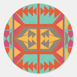 Pegatina Redonda Neo Native Tribal