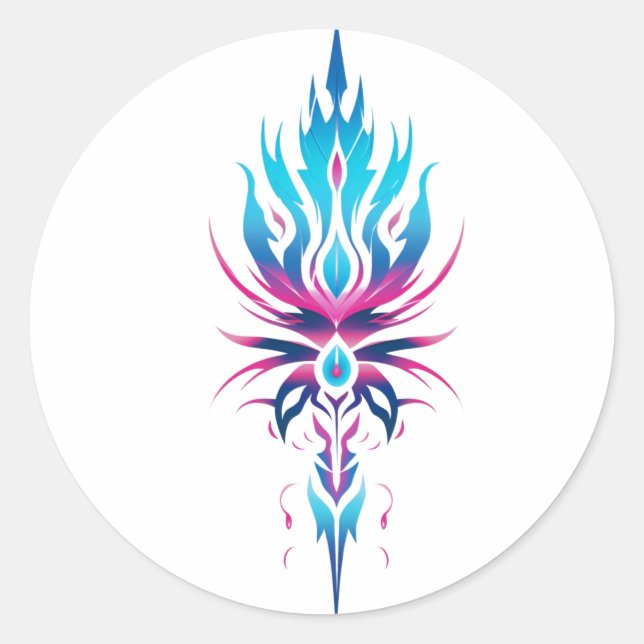 Pegatina Redonda Neo-Tribal Sigil (Anverso)