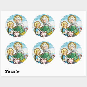 Pegatina Redonda NeoGothic St. Anne y Young Mary (SAU 29)