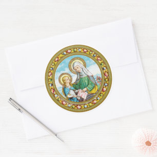 Pegatina Redonda NeoGothic St. Anne y Young Mary (SAU 29)