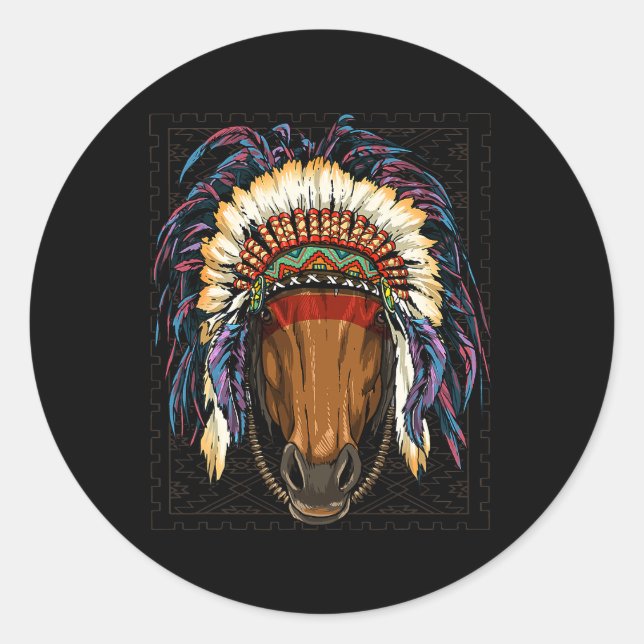 Pegatina Redonda Neografía indígena indígena indígena indígena indí (Anverso)