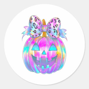 Pegatina Redonda Neon Coquette Halloween