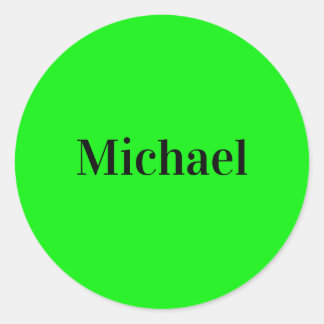 Pegatina Redonda Neon Green Elegant Name Color Trendy Fashion