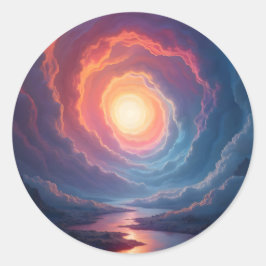 Pegatina Redonda Neon Maelstrom - 