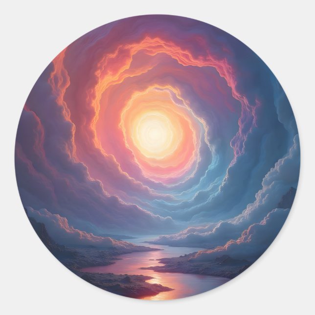 Pegatina Redonda Neon Maelstrom -  (Anverso)