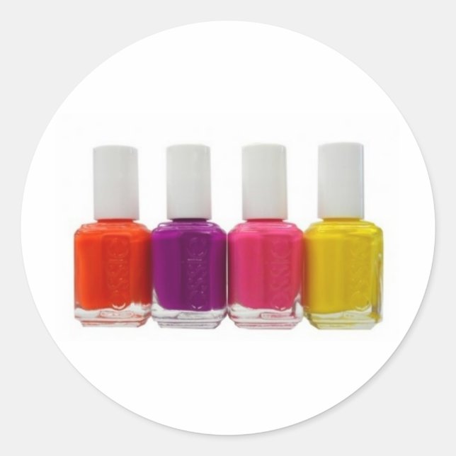 Pegatina Redonda Neon Nail Polaco (Anverso)