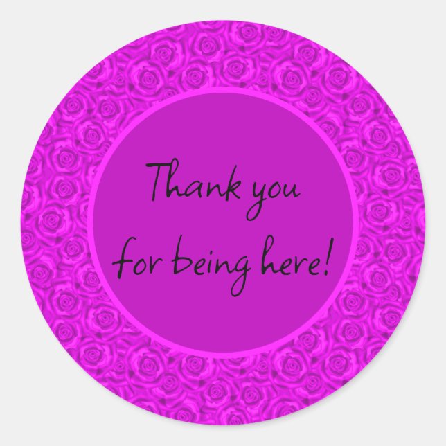 Pegatina Redonda Neón rosado (Anverso)