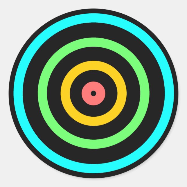 Pegatina Redonda Neon Target (Anverso)