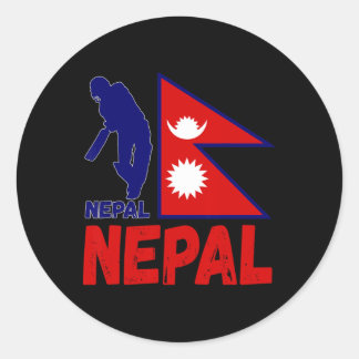 Pegatina Redonda Nepal Cricket Jersey 1