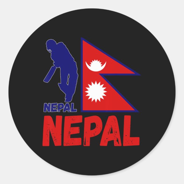 Pegatina Redonda Nepal Cricket Jersey 1  (Anverso)