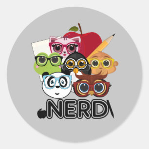 Pegatina Redonda Nerd