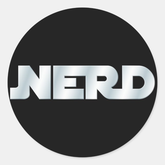 Pegatina Redonda Nerd (Anverso)