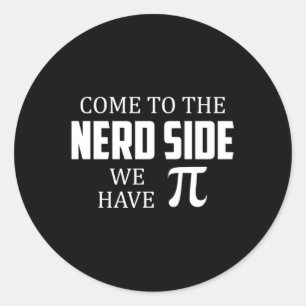 Pegatina Redonda Nerd Geek Math Science Computer Funny Gift Idea