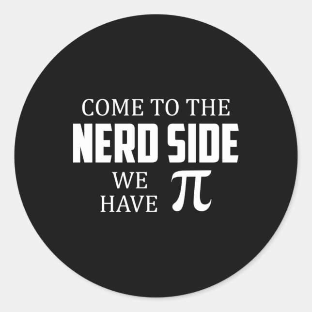 Pegatina Redonda Nerd Geek Math Science Computer Funny Gift Idea (Anverso)