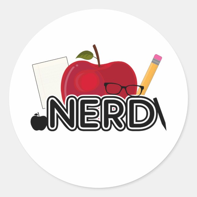Pegatina Redonda Nerd - Logo (Anverso)
