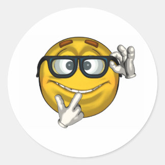 Pegatina Redonda Nerd - toon