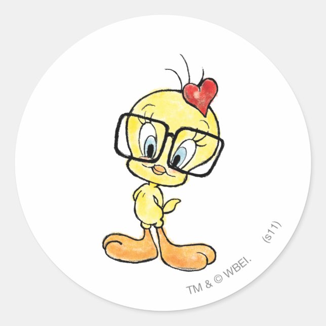 Pegatina Redonda Nerd TWEETY™ (Anverso)
