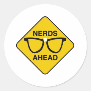 Pegatina Redonda Nerds Ahead