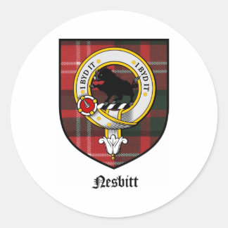 Pegatina Redonda Nesbitt Clan Escudo Badge Tartan