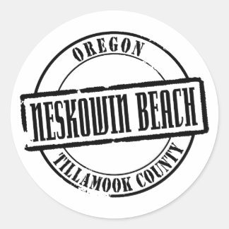 Pegatina Redonda Neskowin Beach Ttle