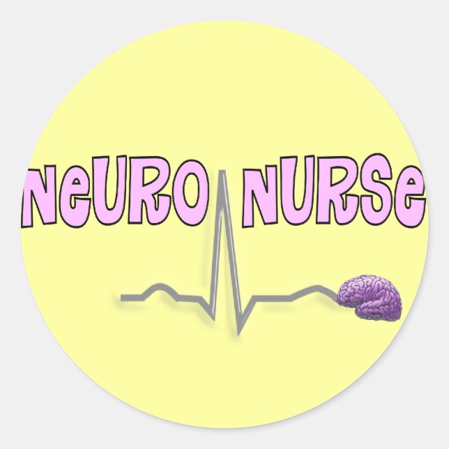 Pegatina Redonda Neuro Nurse Nurse Gifts (Anverso)