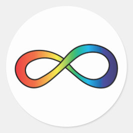 Pegatina Redonda Neurodiversidad Autismo Conciencia Aceptación Arco