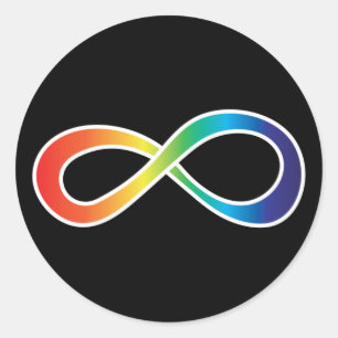 Pegatina Redonda Neurodiversidad Autismo Conciencia Aceptación Arco