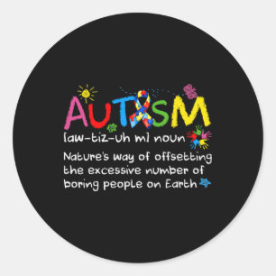 Pegatina Redonda Neurodiversidad Autismo Conciencia Noun Definition