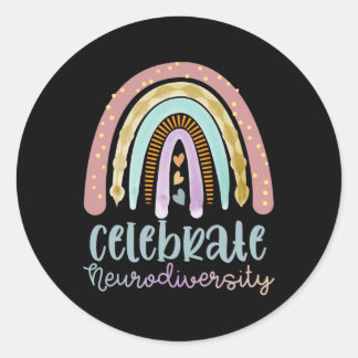 Pegatina Redonda Neurodiversidad Concienciación sobre la salud ment