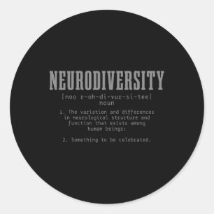 Pegatina Redonda Neurodiversidad Definición Mes de Concienciación s