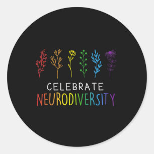 Pegatina Redonda Neurodiversidad Salud mental Autismo Concienciació