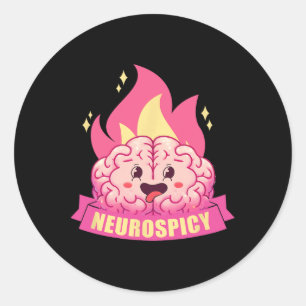 Pegatina Redonda Neurodiverso Neurodiversidad Adhd Tea Trastorno De