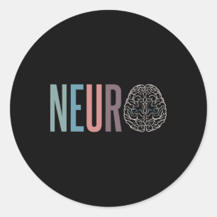 Pegatina Redonda Neurología Neuro Enfermera Escuadrón Neuro