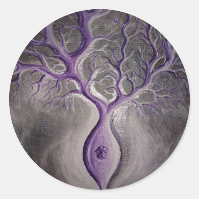 Pegatina Redonda Neurona de Purkinje (Anverso)