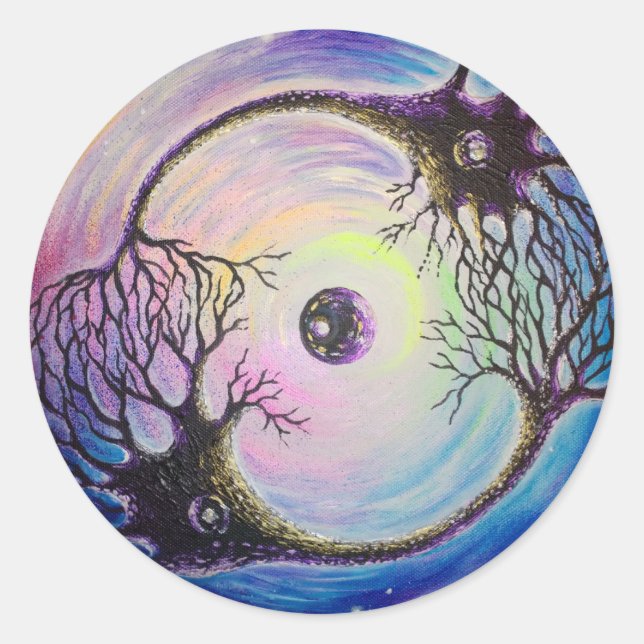 Pegatina Redonda Neuronas conectadas (Anverso)