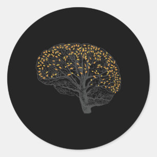 Pegatina Redonda Neurons Brain
