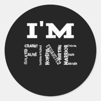 Pegatina Redonda Neuropatía fina Dolor Fibromialgia Conciencia