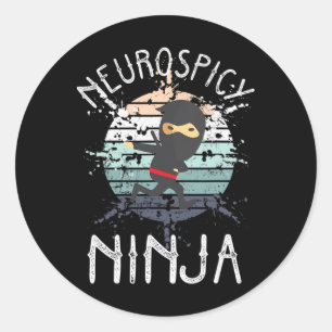Pegatina Redonda Neurospicoy Ninja Autism Awareness Neurodiversas A