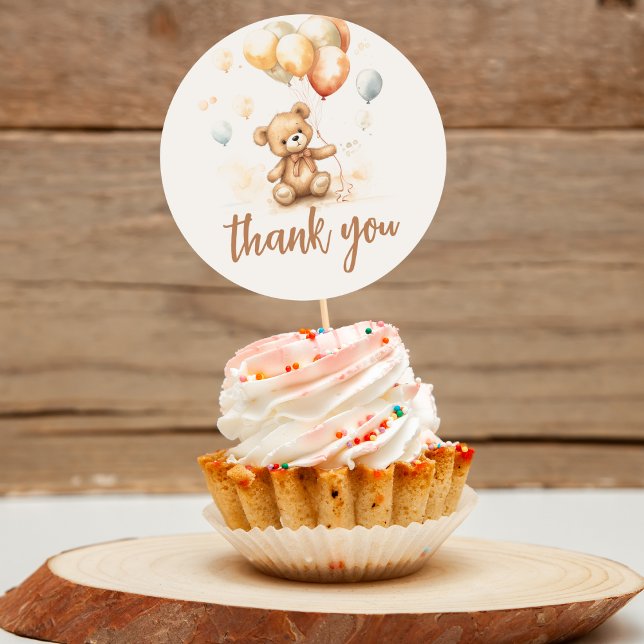 Pegatina Redonda Neutral del oso cortado (Subido por el creador)