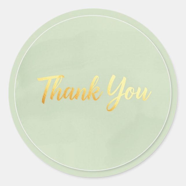 Pegatina Redonda Neutral Minimalist Thank You Sticker (Anverso)