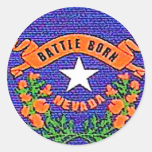 Pegatina Redonda Nevada Battle Nace